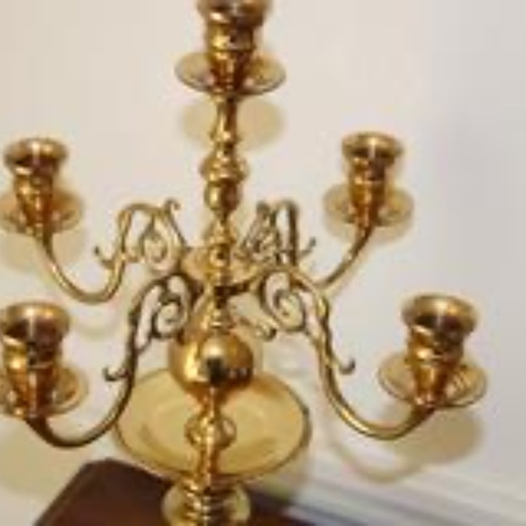 Pair of Heavy Ornate Victorian Gilt Brass Candelabra Brass Candelabra Vintage,Heavy & Beautiful